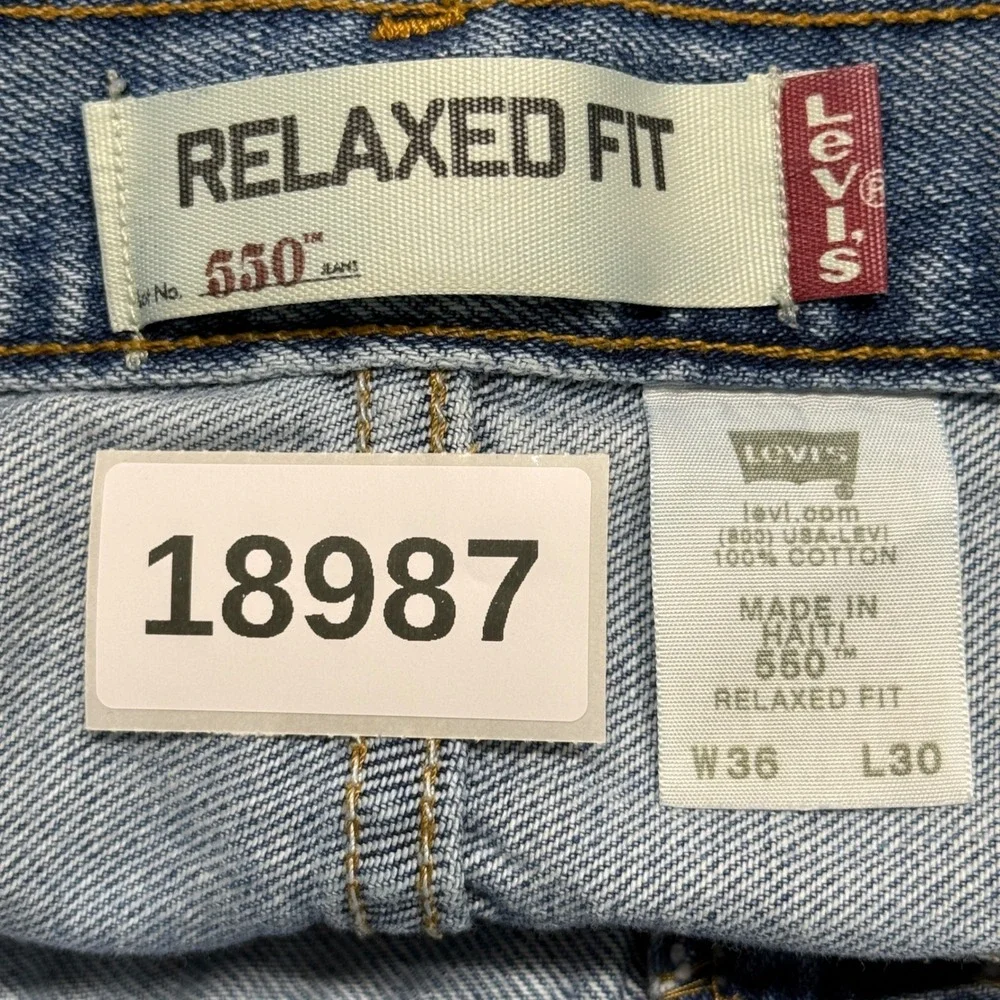 Vintage Levis 550 Jeans Mens Measures‎ 35X29 Tag 36x30 Blue Relaxed Fit
